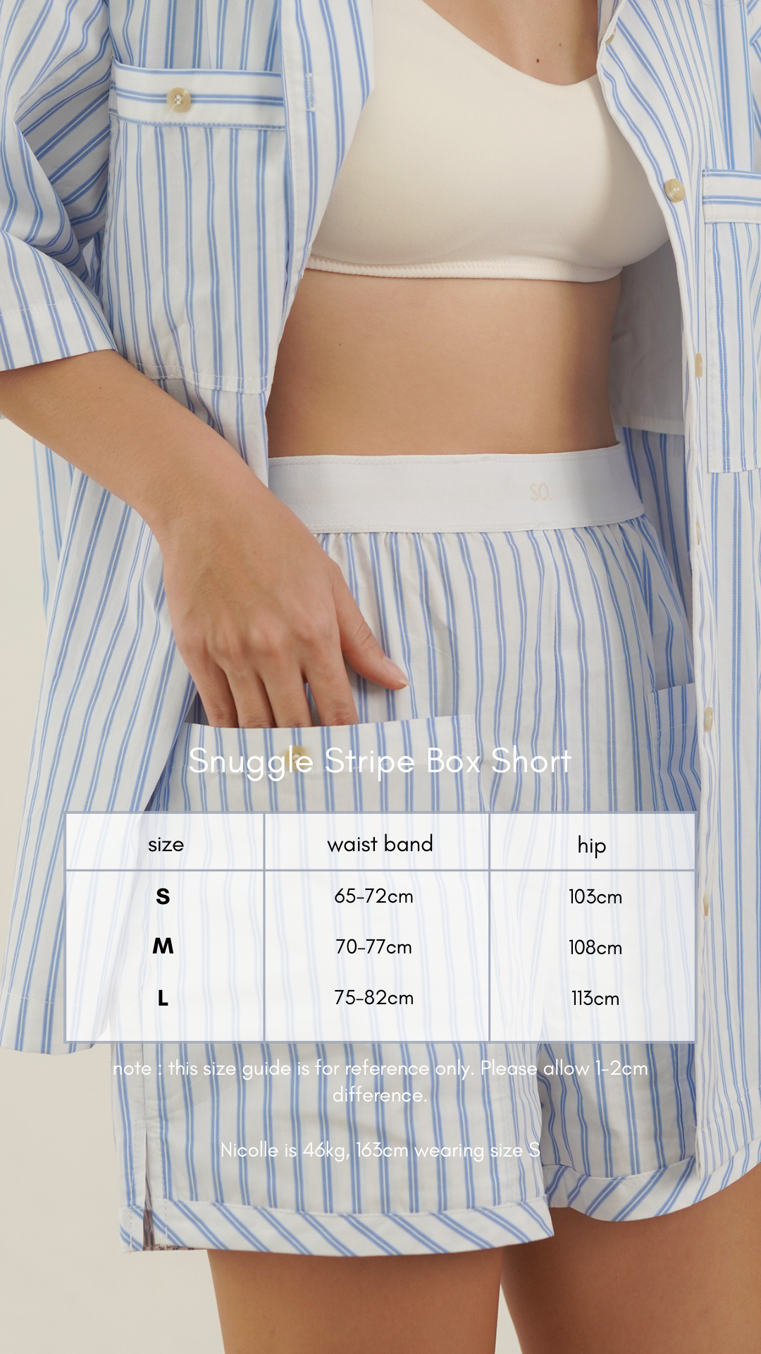 Snuggle Striped Box Short dark blue