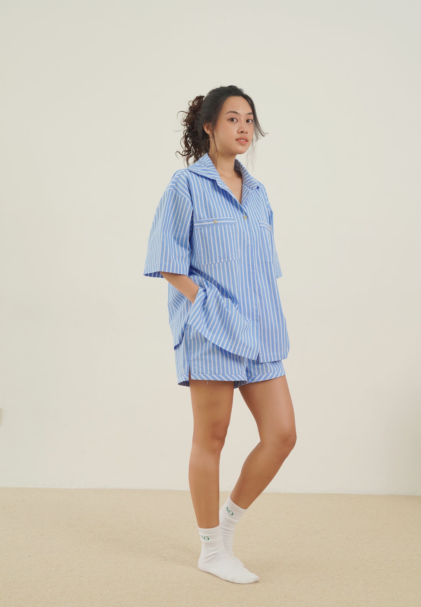 Snuggle Striped Box Short dark blue