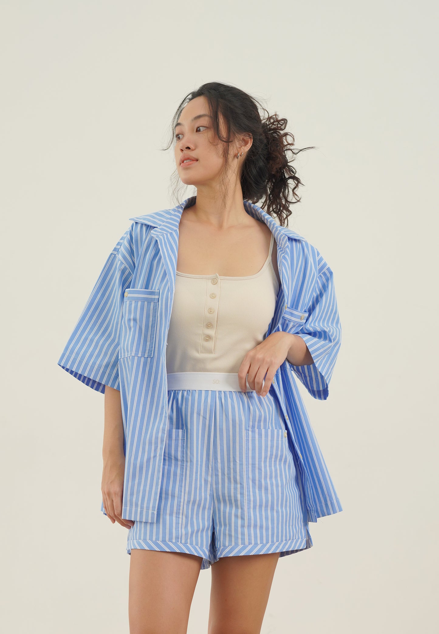 Snuggle Striped Box Short dark blue