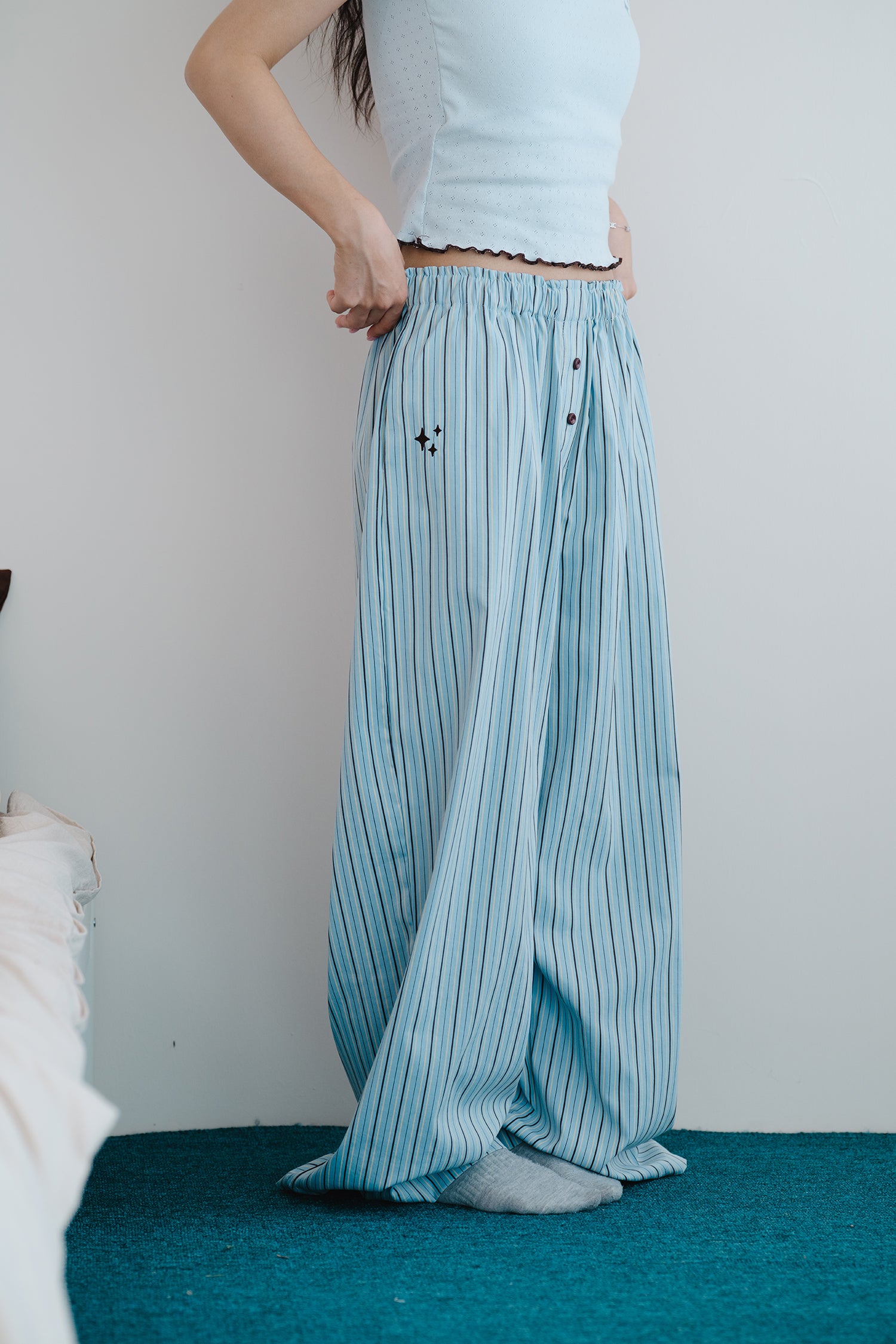 'Slow-down Lounge Pants' baby blue