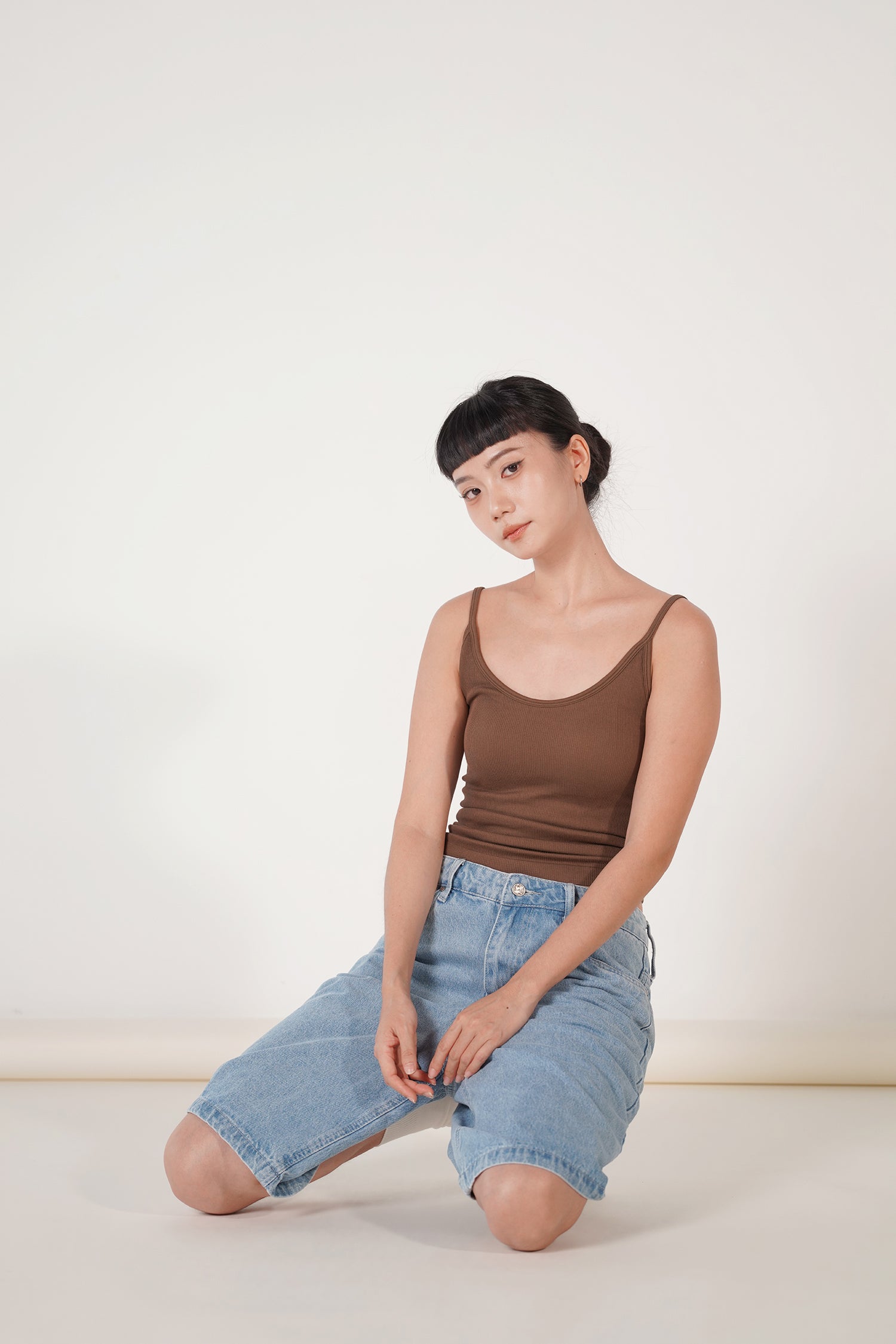 MAYA Padded Tank Top brown