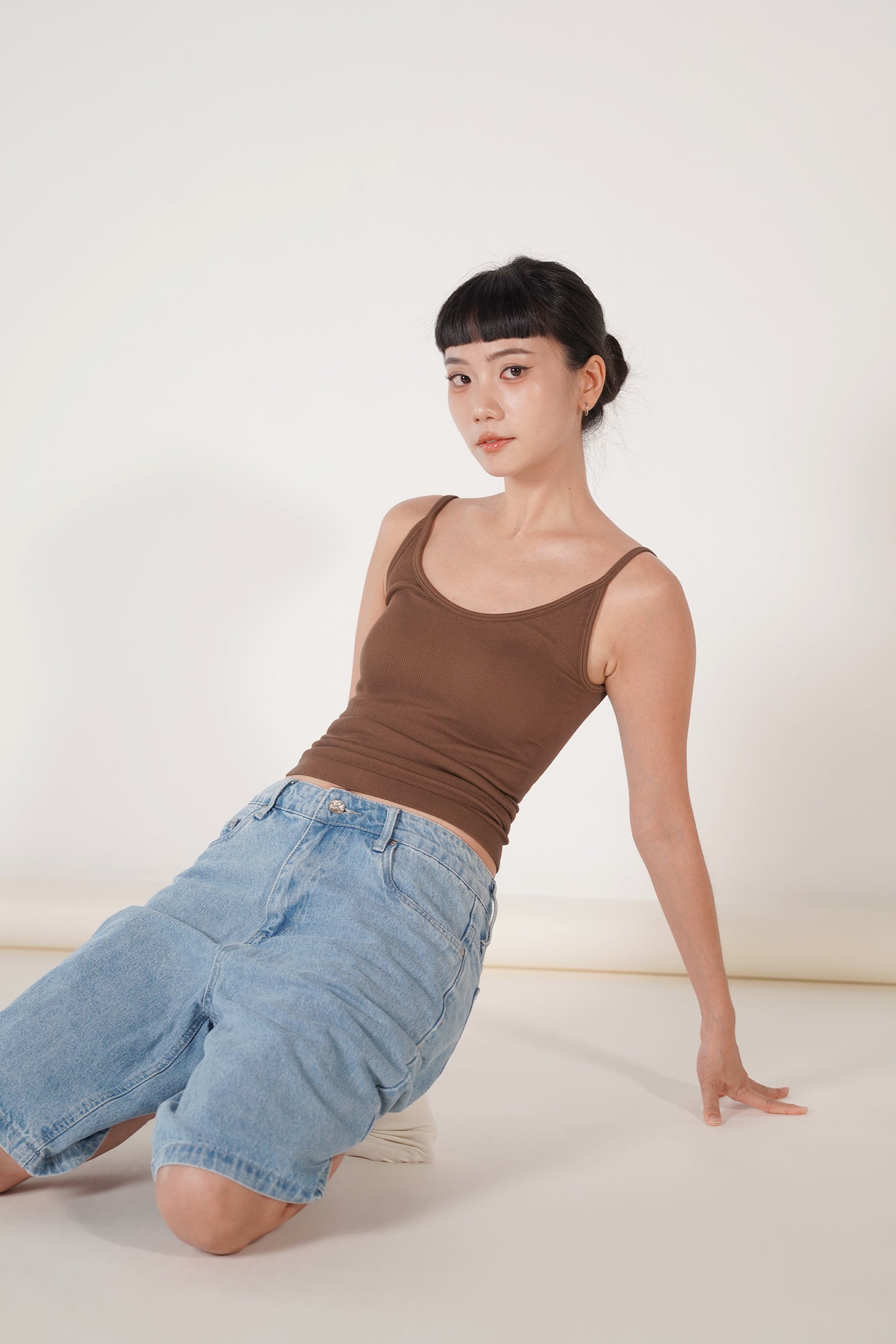 MAYA Padded Tank Top brown