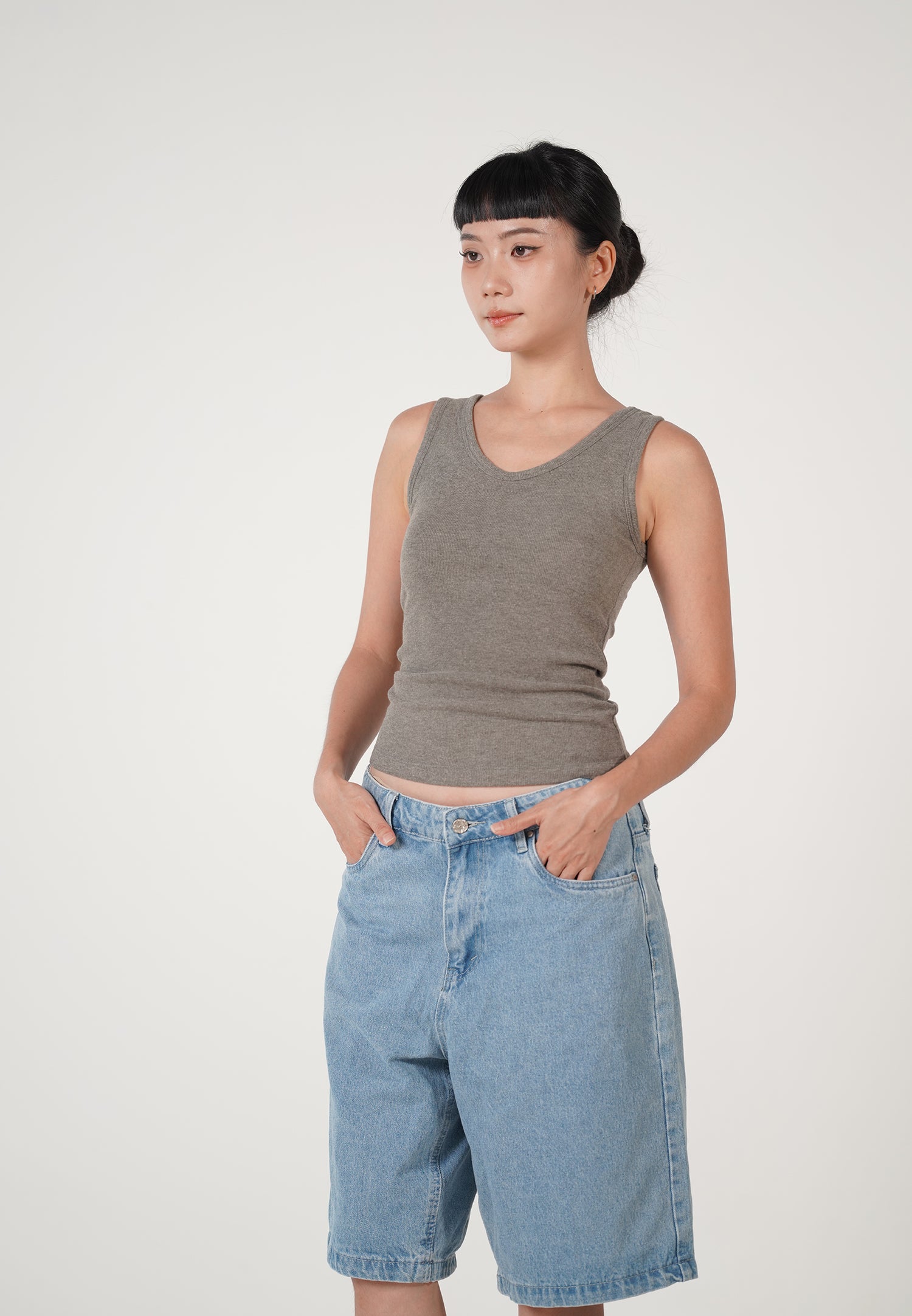 RUBY Padded Tank Top grey