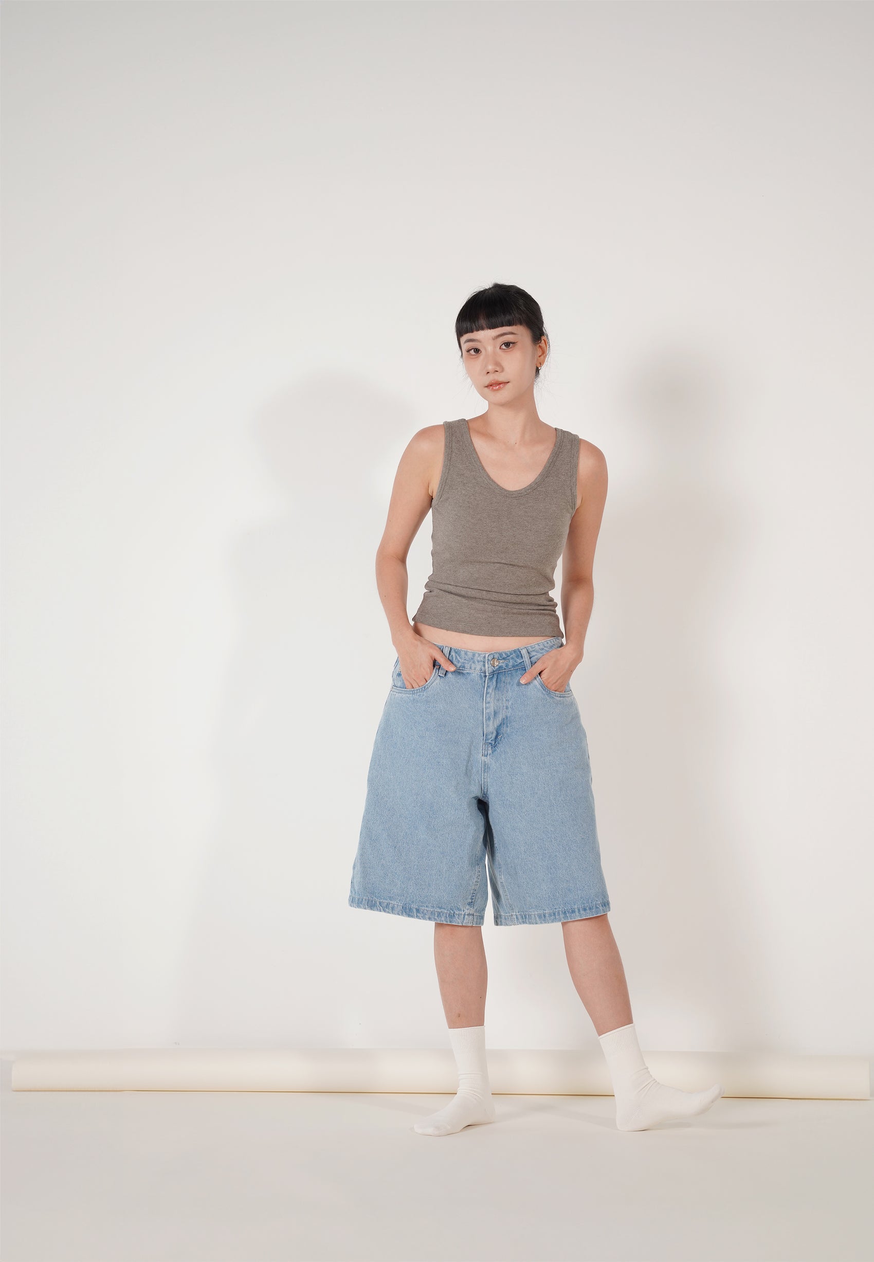 RUBY Padded Tank Top grey