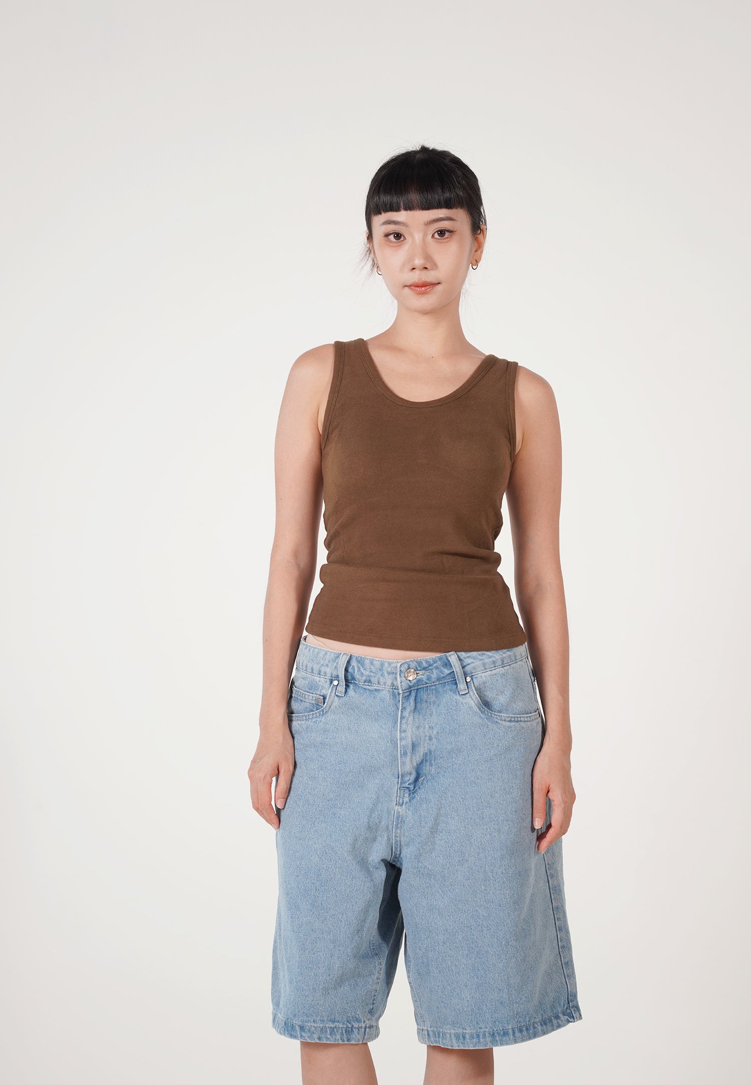 RUBY Padded Tank Top brown