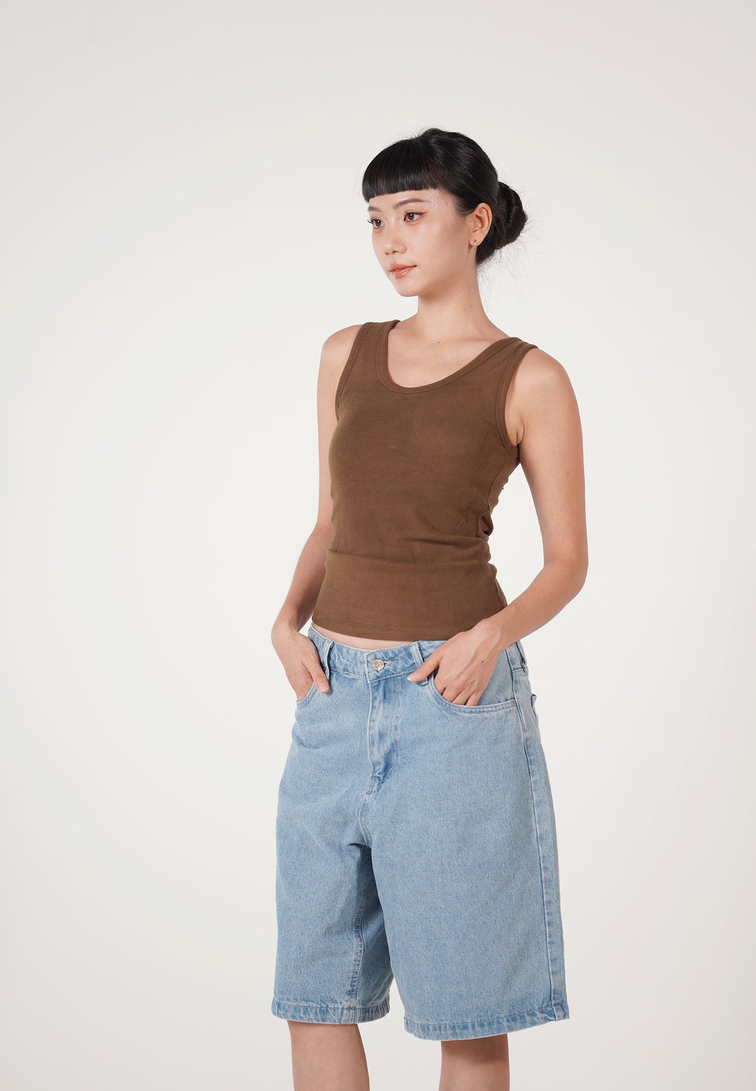 RUBY Padded Tank Top brown