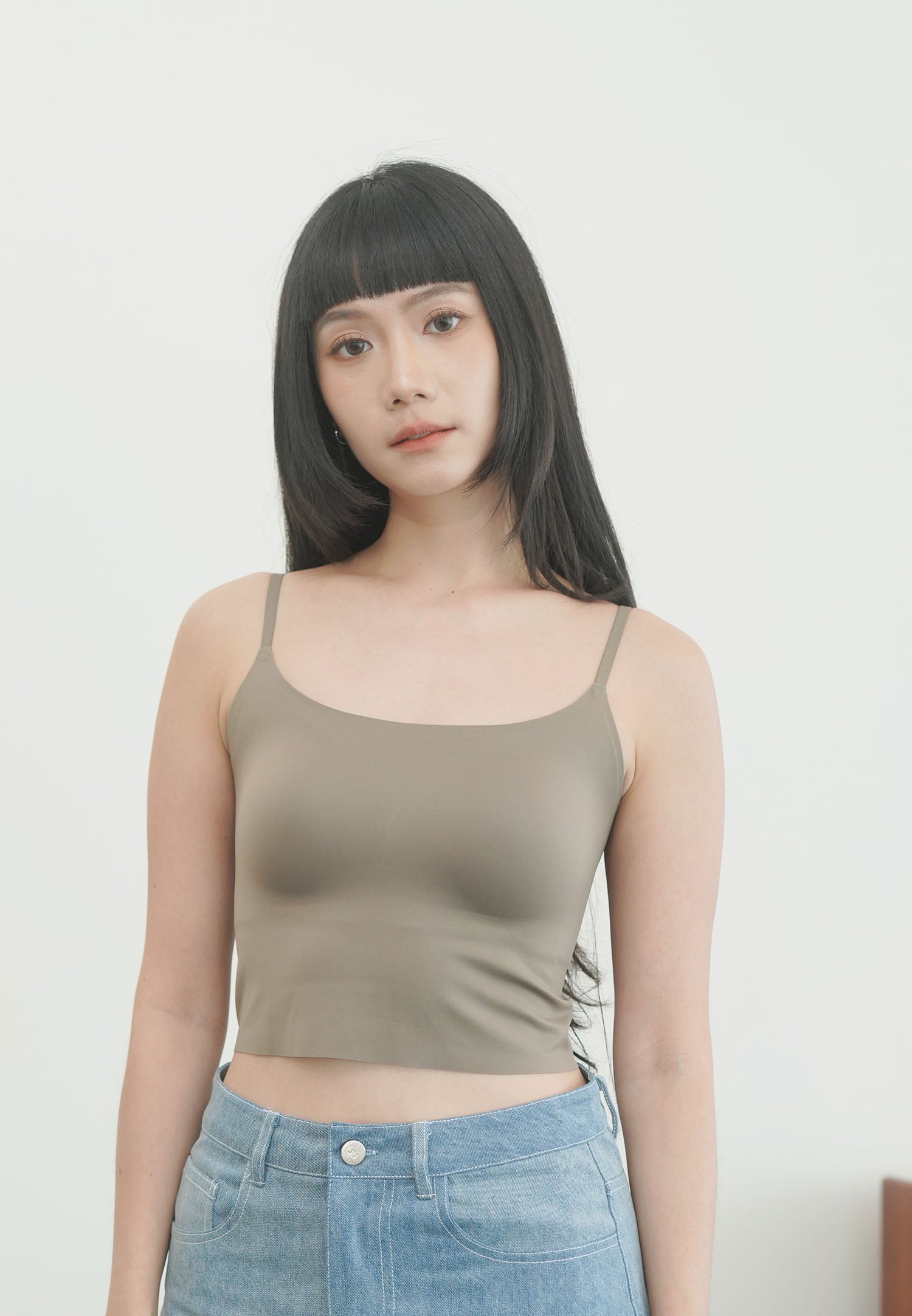 SMOOTHIE SEAMLESS BRA TOP ash green (defected)