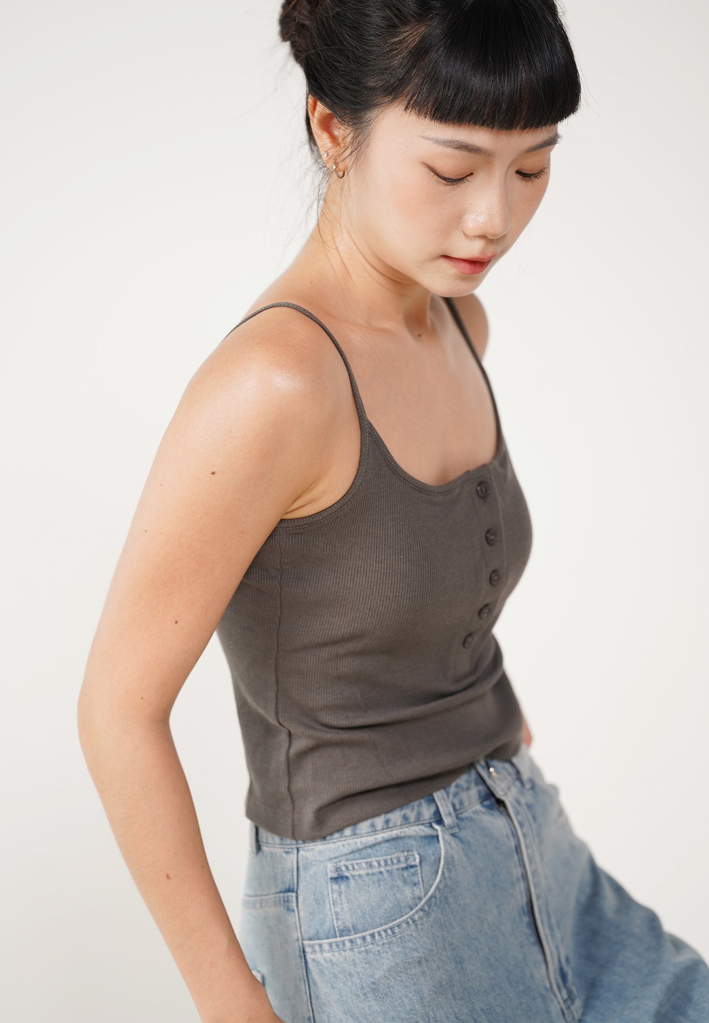 PADDED TANK TOP charcoal