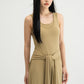 WES x SO | Waist Tie Tank Bra Dress (Khaki)