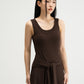 WES x SO | Waist Tie Tank Bra Dress (Brown)