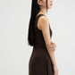 WES x SO | Waist Tie Tank Bra Dress (Brown)