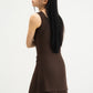 WES x SO | Waist Tie Tank Bra Dress (Brown)