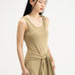 WES x SO | Waist Tie Tank Bra Dress (Khaki)