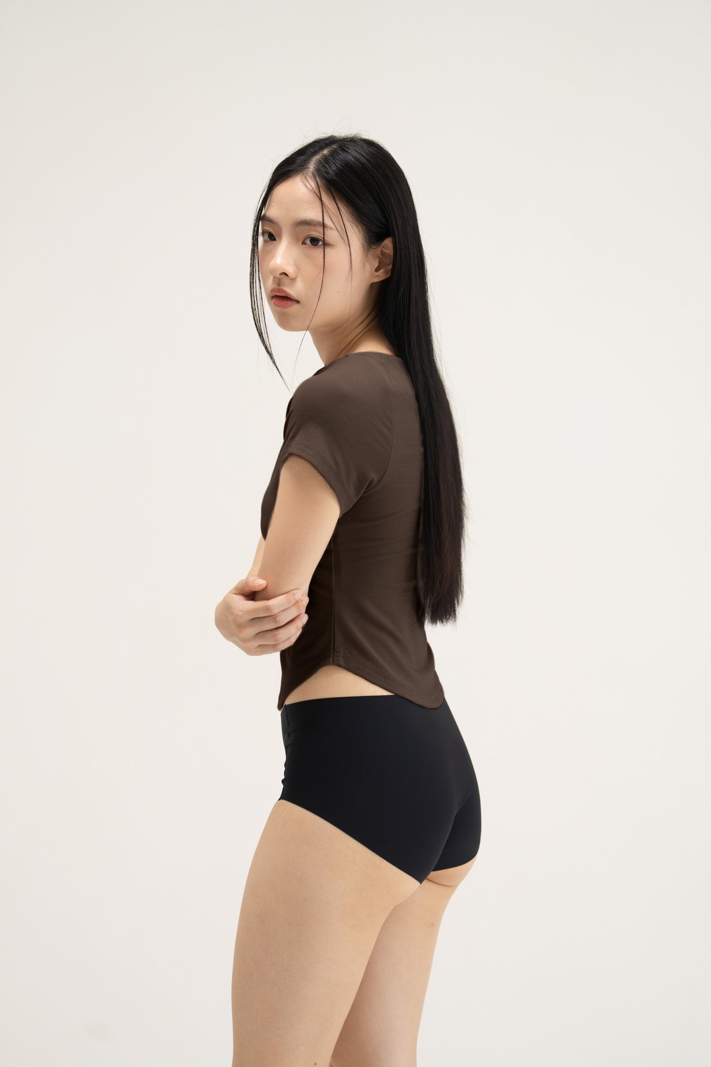 WES x SO | Baby Tee Bra Top (Brown)