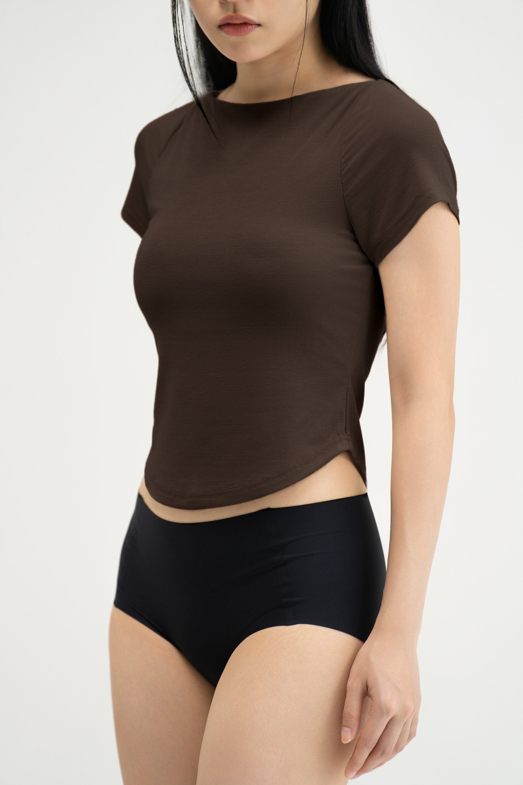 WES x SO | Baby Tee Bra Top (Brown)