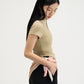 WES x SO | Baby Tee Bra Top (Khaki)