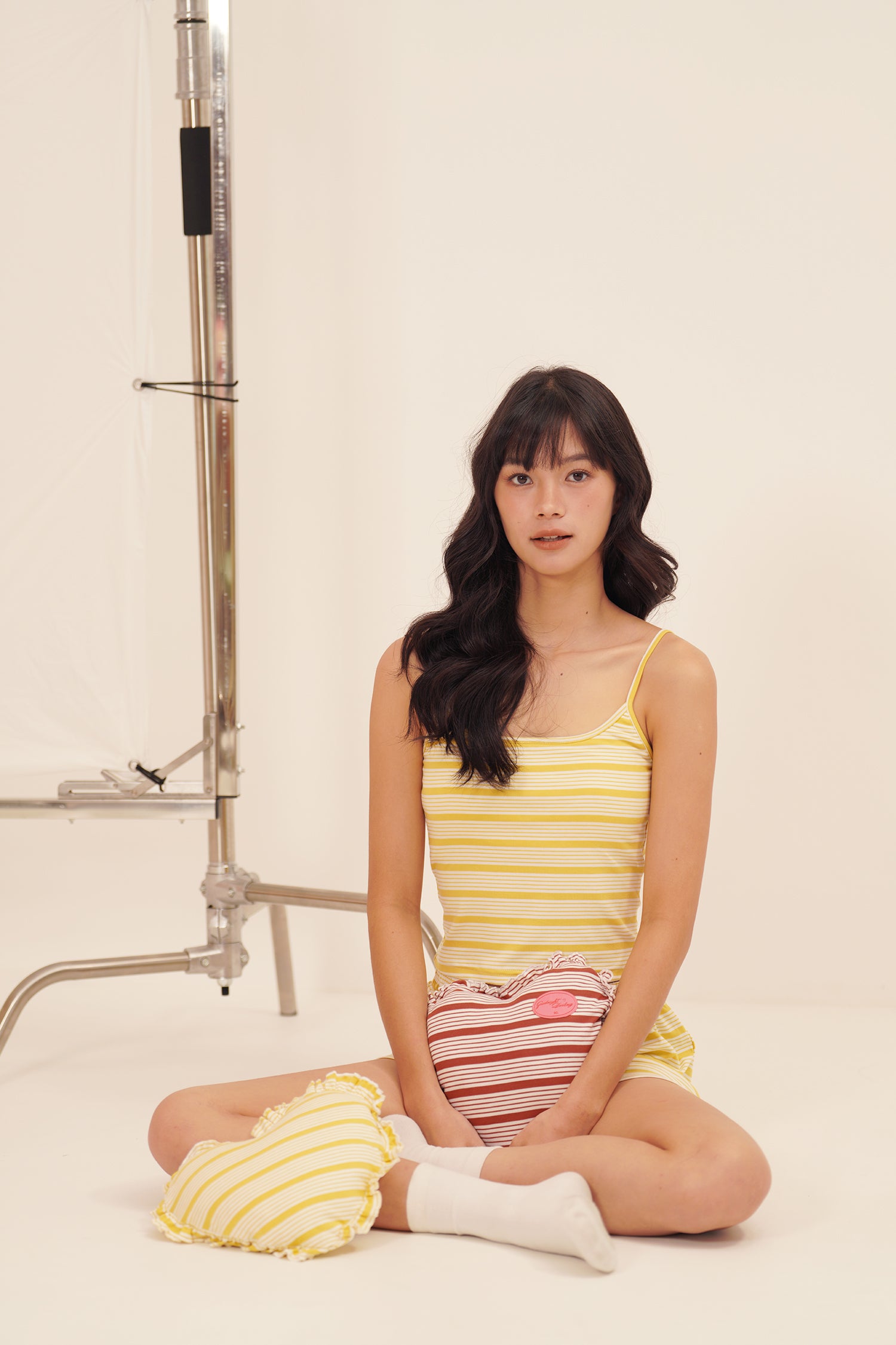 GOODNIGHT DARLING PILLOW mustard/redbean