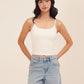 HUG ME STRAP TANK white