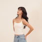 HUG ME STRAP TANK white