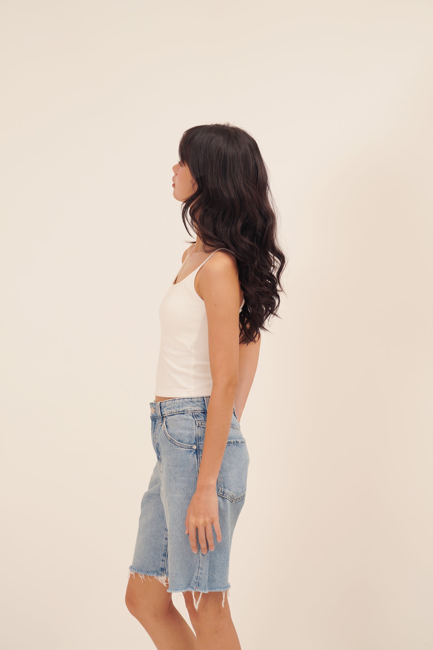 HUG ME STRAP TANK white