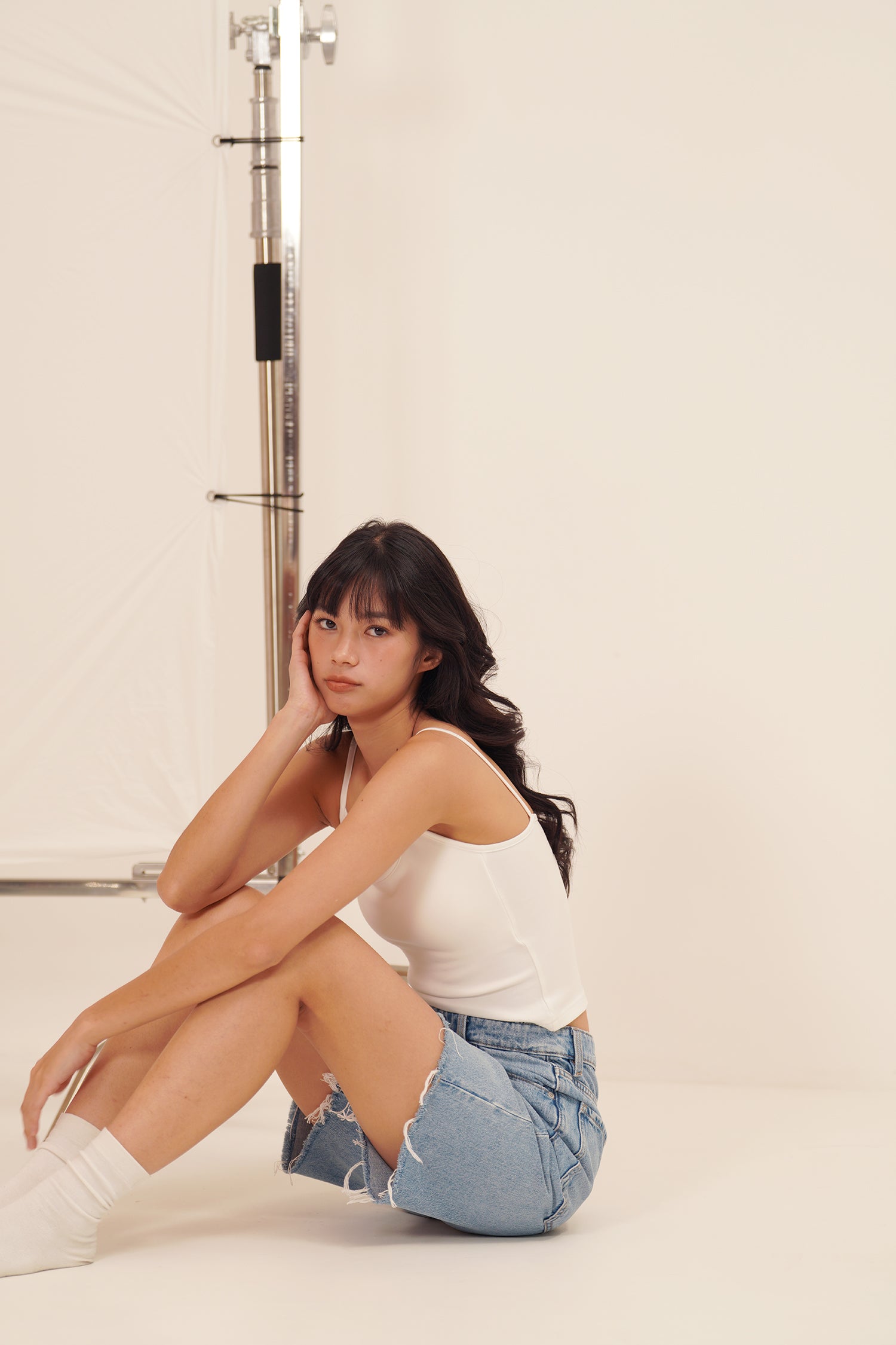 HUG ME STRAP TANK white