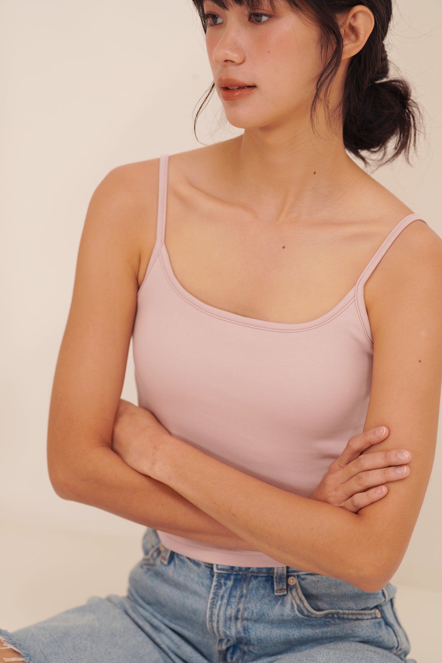 HUG ME STRAP TANK pink