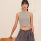 HUG ME CROPPED TANK grey