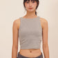 HUG ME CROPPED TANK grey