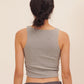 HUG ME CROPPED TANK grey