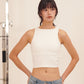 HUG ME CROPPED TANK white