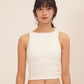 HUG ME CROPPED TANK white
