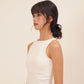 HUG ME CROPPED TANK white