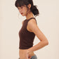 HUG ME CROPPED TANK brown