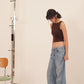 HUG ME CROPPED TANK brown