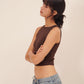 HUG ME CROPPED TANK brown
