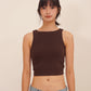HUG ME CROPPED TANK brown