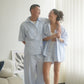 Snuggle Striped Long Pants light blue