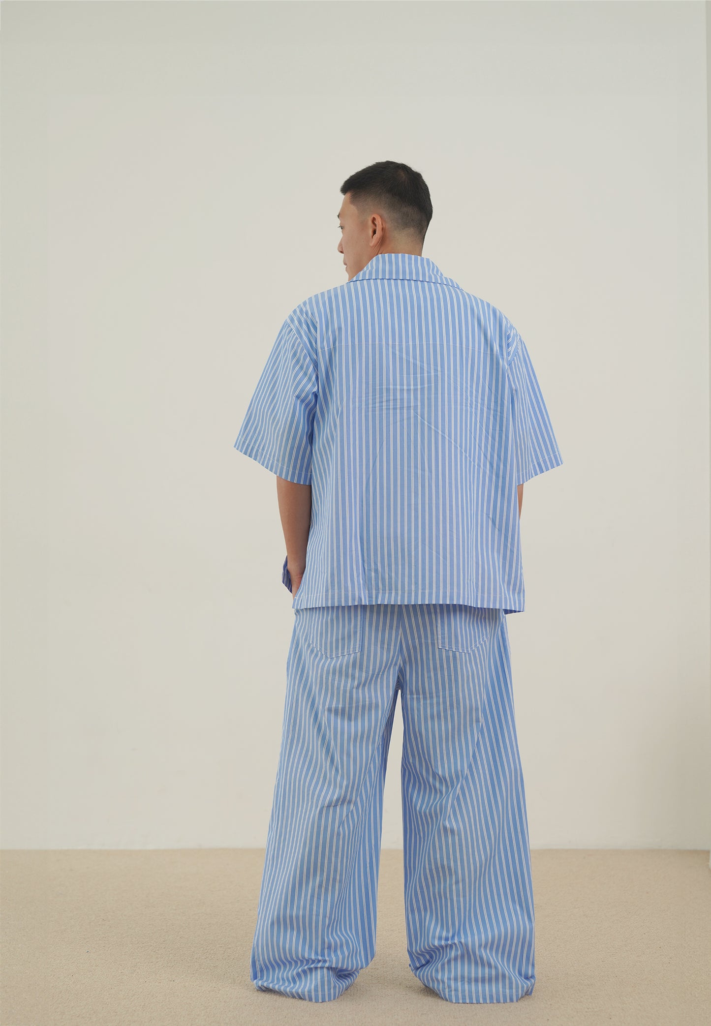 Snuggle Striped Long Pants dark blue