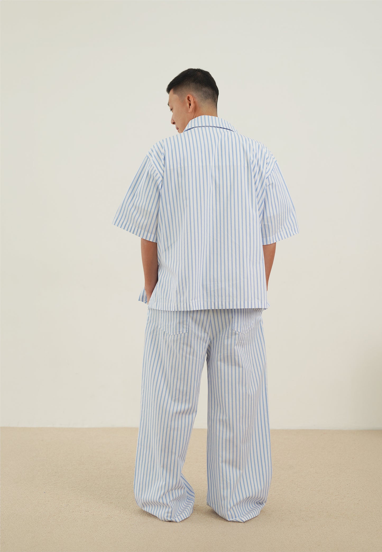 Snuggle Striped Long Pants light blue