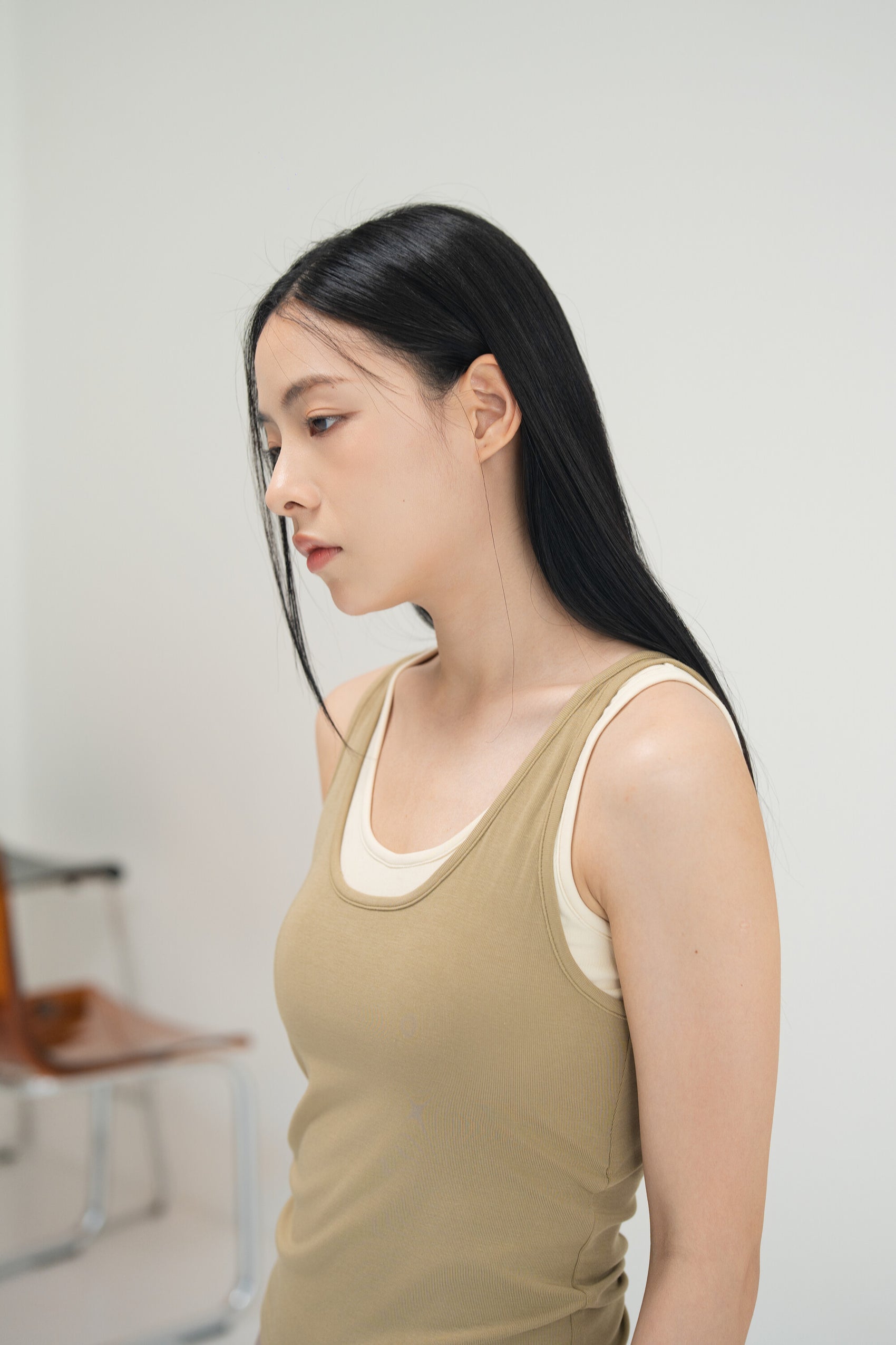 WES x SO | Two Piece Tank Bra Top (Khaki / Cream)