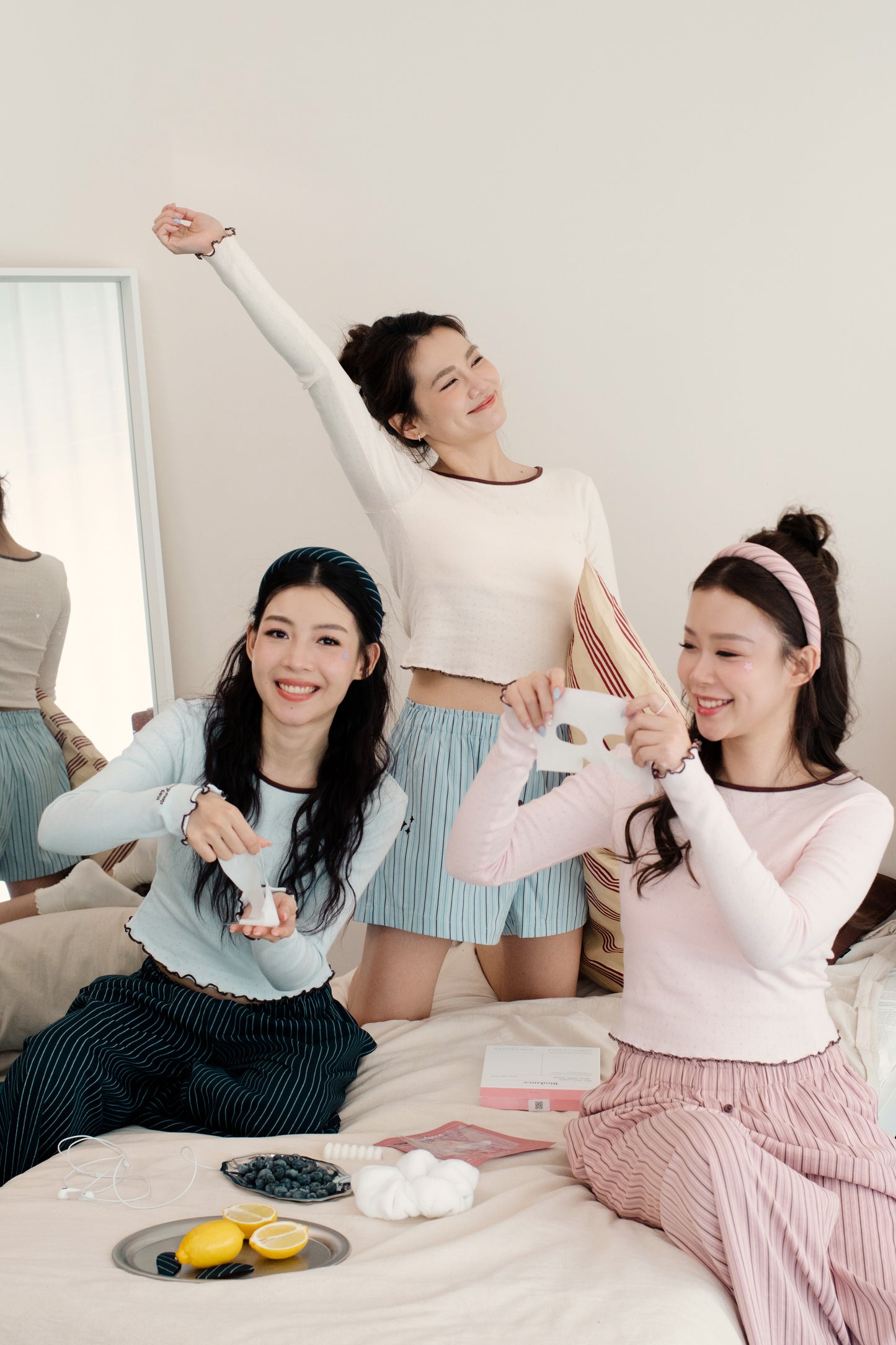 'Stay-in Long Sleeve Top' baby blue