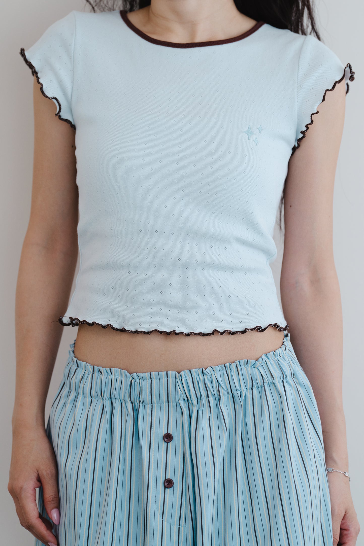 'Stay-in Baby Tee' baby blue
