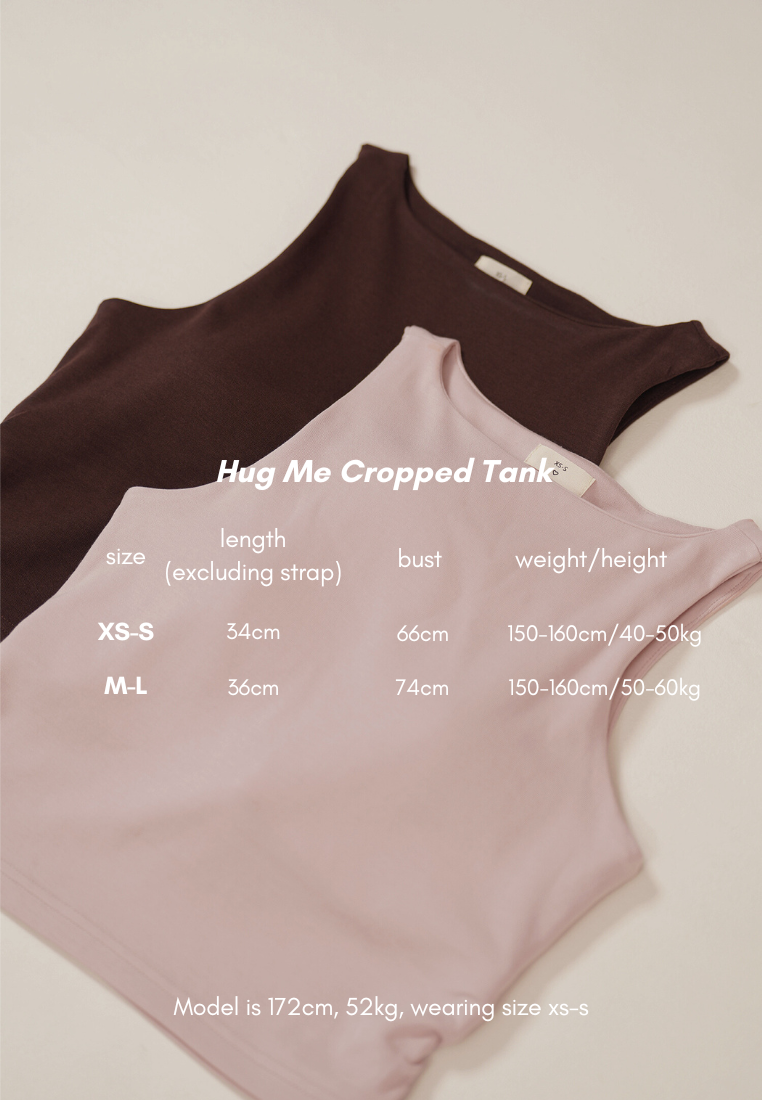 HUG ME CROPPED TANK grey