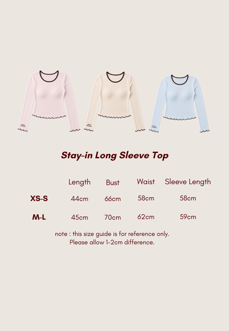 'Stay-in Long Sleeve Top' baby blue