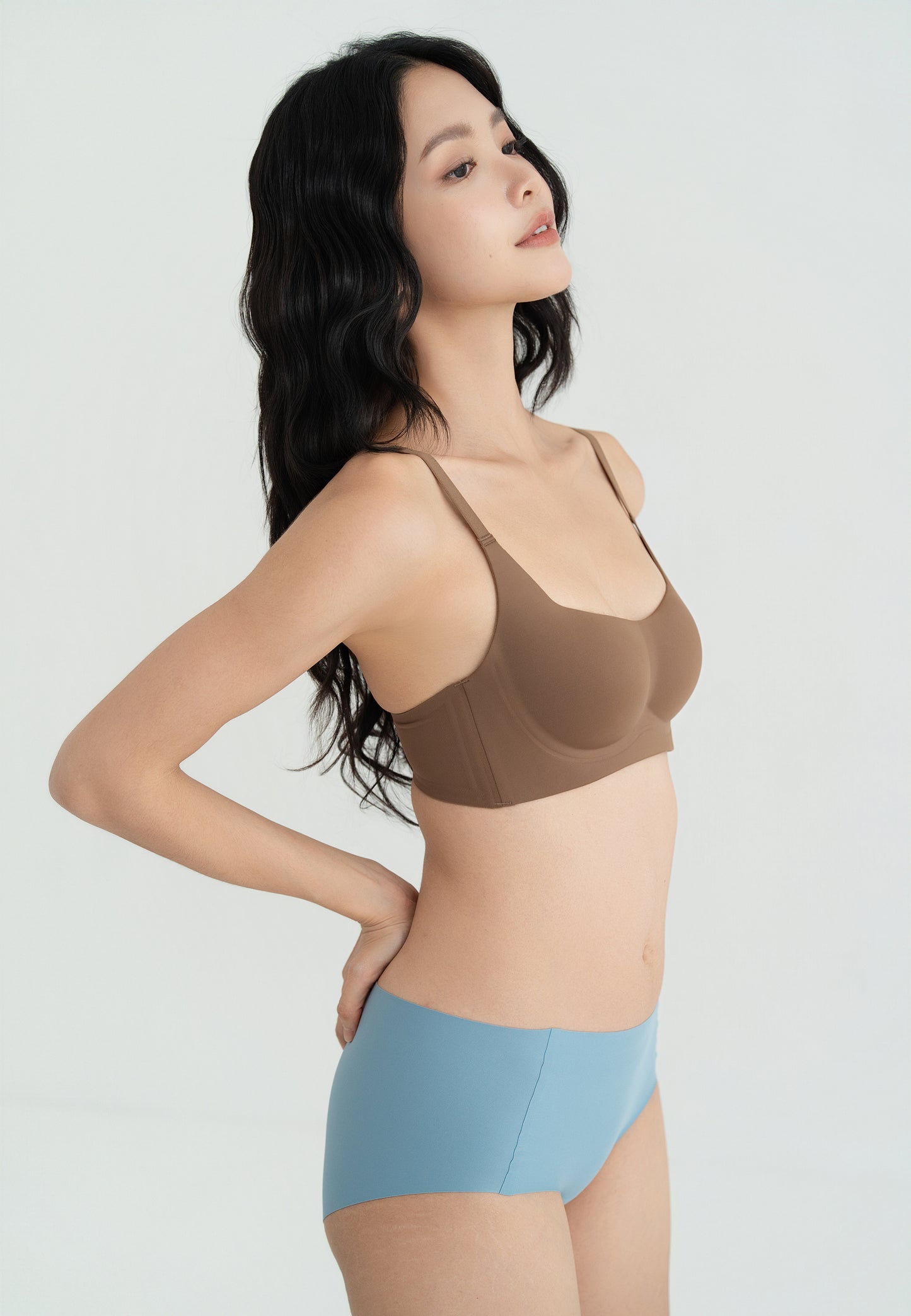 SUGARCUT SQUARE NECK BRA brown