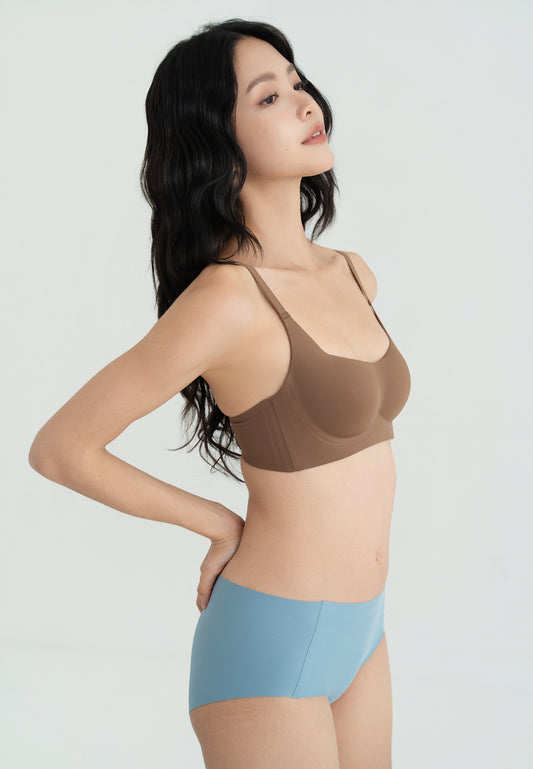 SUGARCUT SQUARE NECK BRA brown