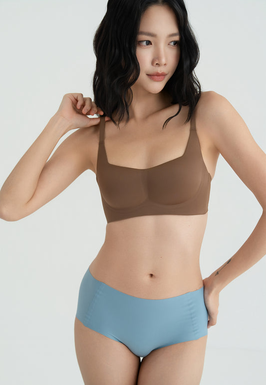 SUGARCUT SQUARE NECK BRA brown