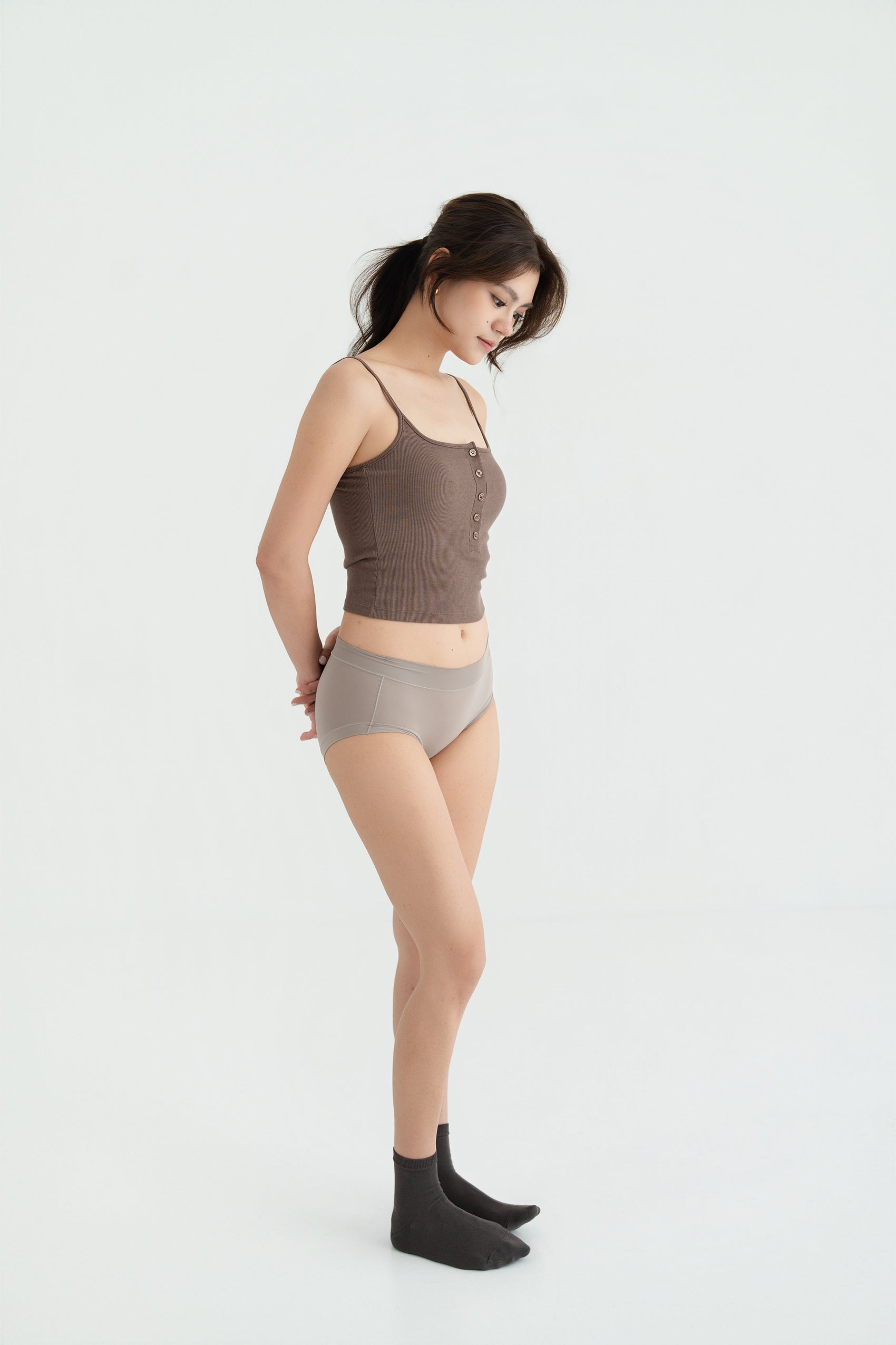 PADDED TANK TOP chocolate