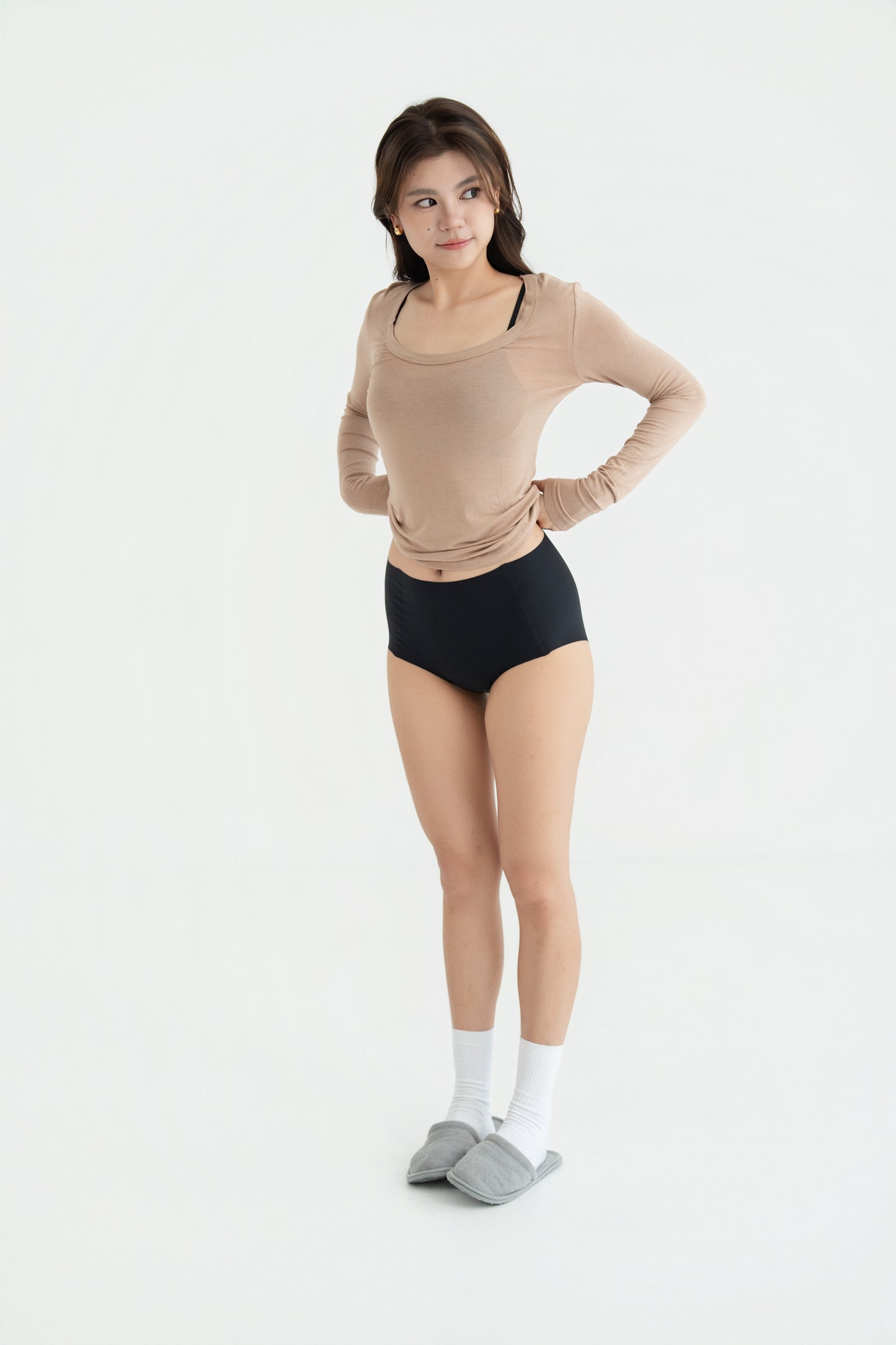 BABY TOP long-sleeve | coffee