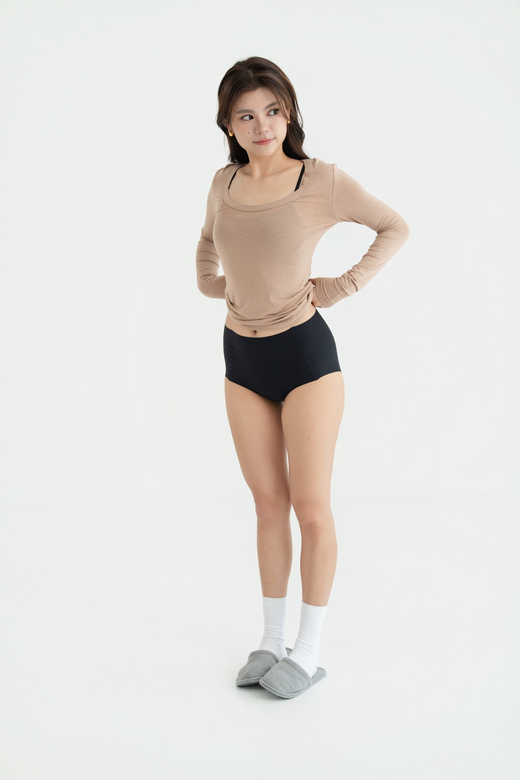 BABY TOP long-sleeve | coffee